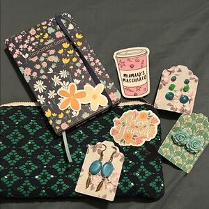 Floral jewelry and Notebook and Accessory Set